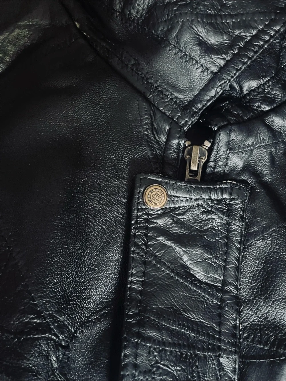 EUC Vintage Men’s Flight Path Leather Jacket Large Black Bomber/Biker